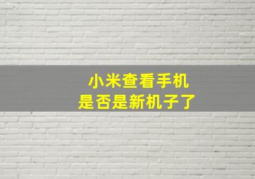 小米查看手机是否是新机子了