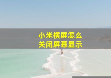 小米横屏怎么关闭屏幕显示