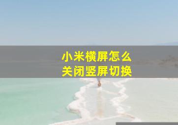 小米横屏怎么关闭竖屏切换