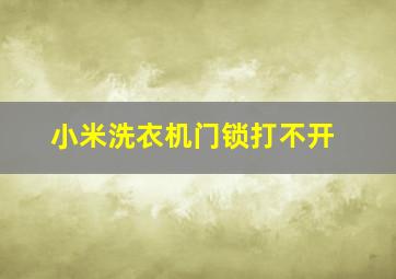 小米洗衣机门锁打不开