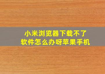 小米浏览器下载不了软件怎么办呀苹果手机