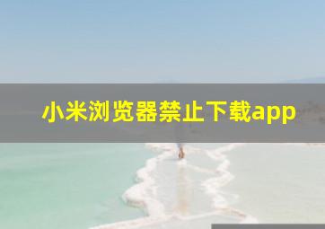 小米浏览器禁止下载app