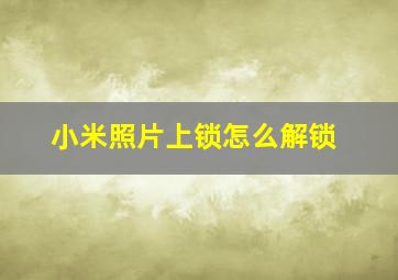 小米照片上锁怎么解锁