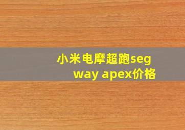 小米电摩超跑segway apex价格