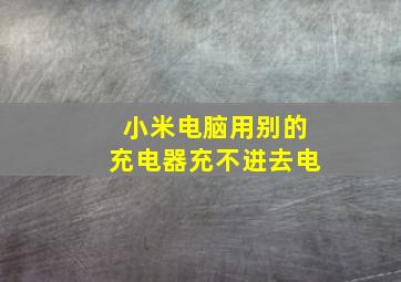 小米电脑用别的充电器充不进去电