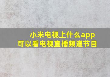 小米电视上什么app可以看电视直播频道节目