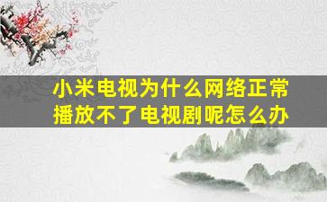 小米电视为什么网络正常播放不了电视剧呢怎么办