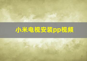 小米电视安装pp视频