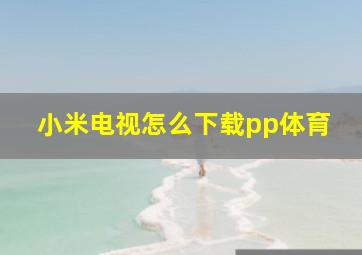 小米电视怎么下载pp体育