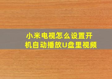 小米电视怎么设置开机自动播放U盘里视频