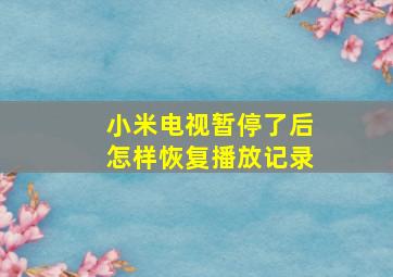 小米电视暂停了后怎样恢复播放记录