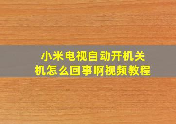 小米电视自动开机关机怎么回事啊视频教程