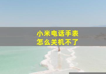 小米电话手表怎么关机不了