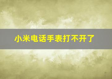 小米电话手表打不开了