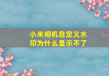 小米相机自定义水印为什么显示不了