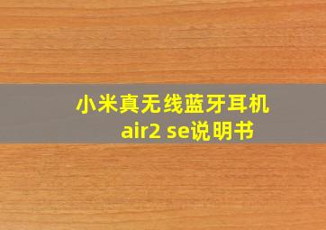 小米真无线蓝牙耳机air2 se说明书