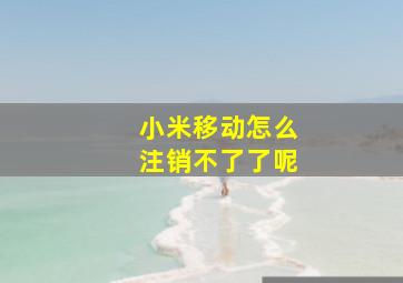 小米移动怎么注销不了了呢