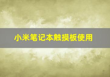 小米笔记本触摸板使用