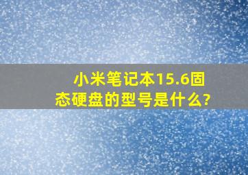 小米笔记本15.6固态硬盘的型号是什么?