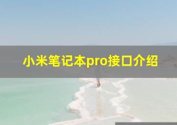 小米笔记本pro接口介绍