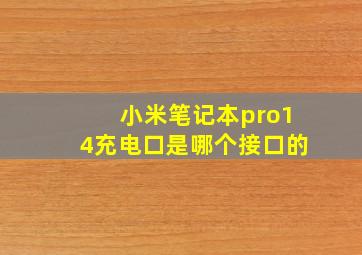 小米笔记本pro14充电口是哪个接口的