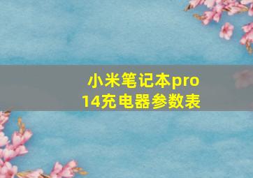 小米笔记本pro14充电器参数表