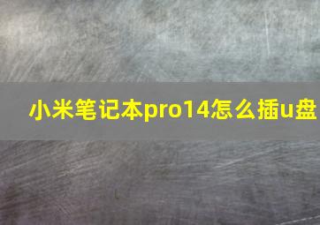 小米笔记本pro14怎么插u盘