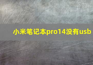 小米笔记本pro14没有usb