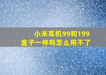 小米耳机99和199盒子一样吗怎么用不了