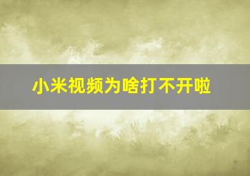 小米视频为啥打不开啦