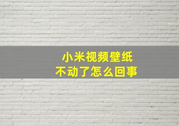 小米视频壁纸不动了怎么回事