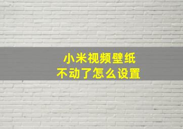 小米视频壁纸不动了怎么设置