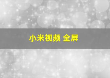 小米视频 全屏