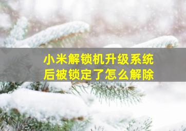 小米解锁机升级系统后被锁定了怎么解除