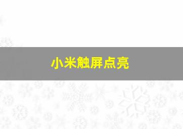 小米触屏点亮