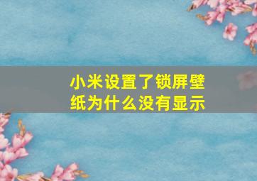 小米设置了锁屏壁纸为什么没有显示