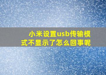 小米设置usb传输模式不显示了怎么回事呢