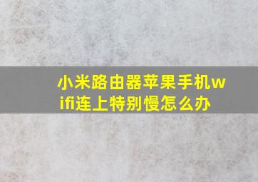 小米路由器苹果手机wifi连上特别慢怎么办