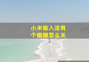 小米输入法有个圈圈怎么关