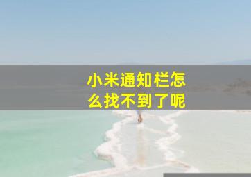 小米通知栏怎么找不到了呢