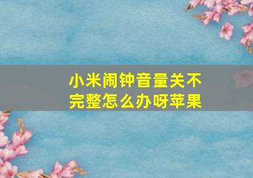 小米闹钟音量关不完整怎么办呀苹果