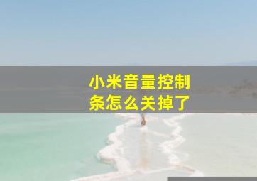 小米音量控制条怎么关掉了