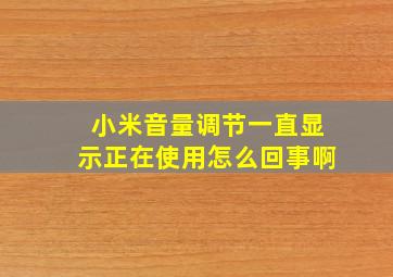 小米音量调节一直显示正在使用怎么回事啊