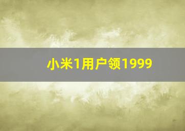 小米1用户领1999