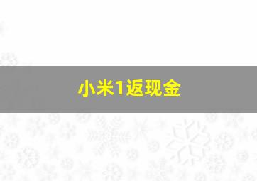 小米1返现金