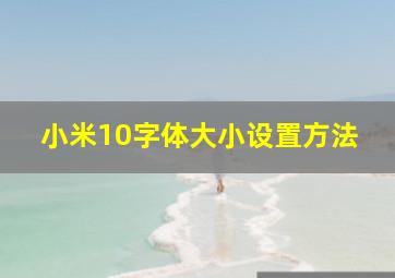 小米10字体大小设置方法