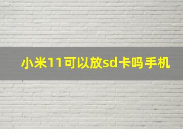 小米11可以放sd卡吗手机