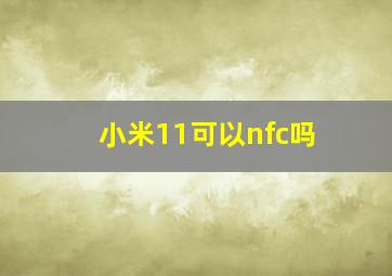 小米11可以nfc吗