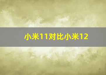 小米11对比小米12