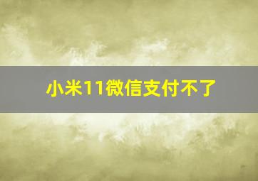 小米11微信支付不了